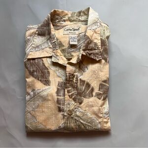 Cooke Street Leaf Print Short Sleeve Button Up Shirt Men Size XL